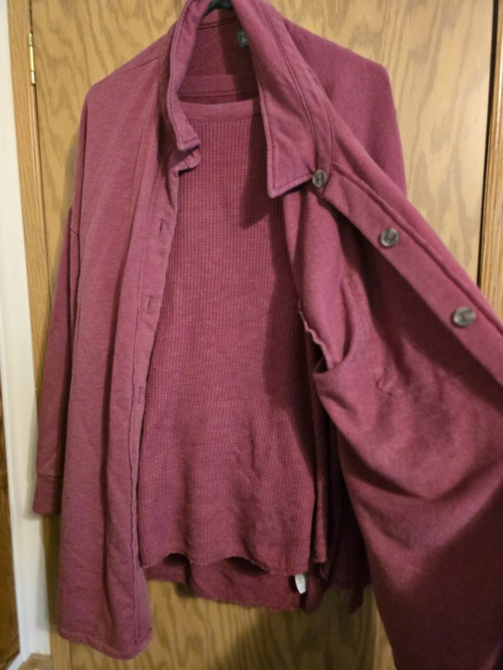 Terra & Sky Berry Open-Front Cardigan with Matching Knit Top